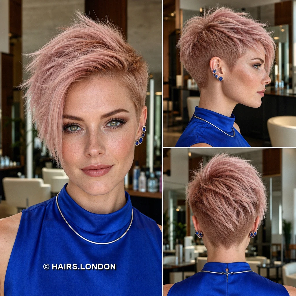 15 Textured Pixie Haircuts With Distinctive Color and Shape Smoky Lilac Crest