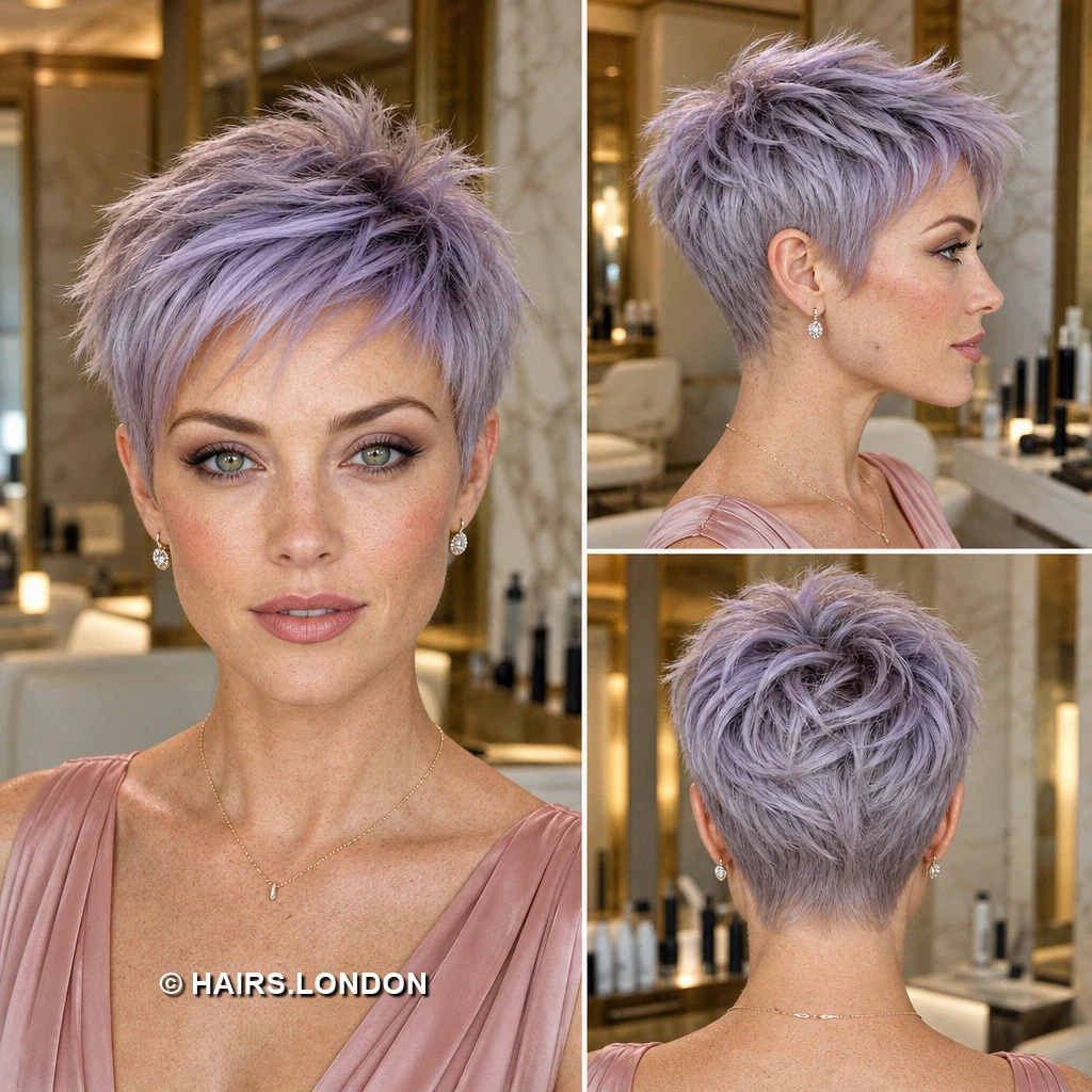 12 Lavender Pixie Haircuts with Swept Fringes and Textured Crowns Smoky Pointed Pixie