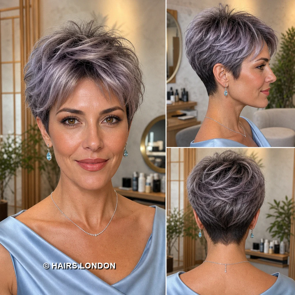 21 Silver Pixie Haircuts with Texture, Sweeping Fringes and Tapered Napes Smoky Relaxed Pixie