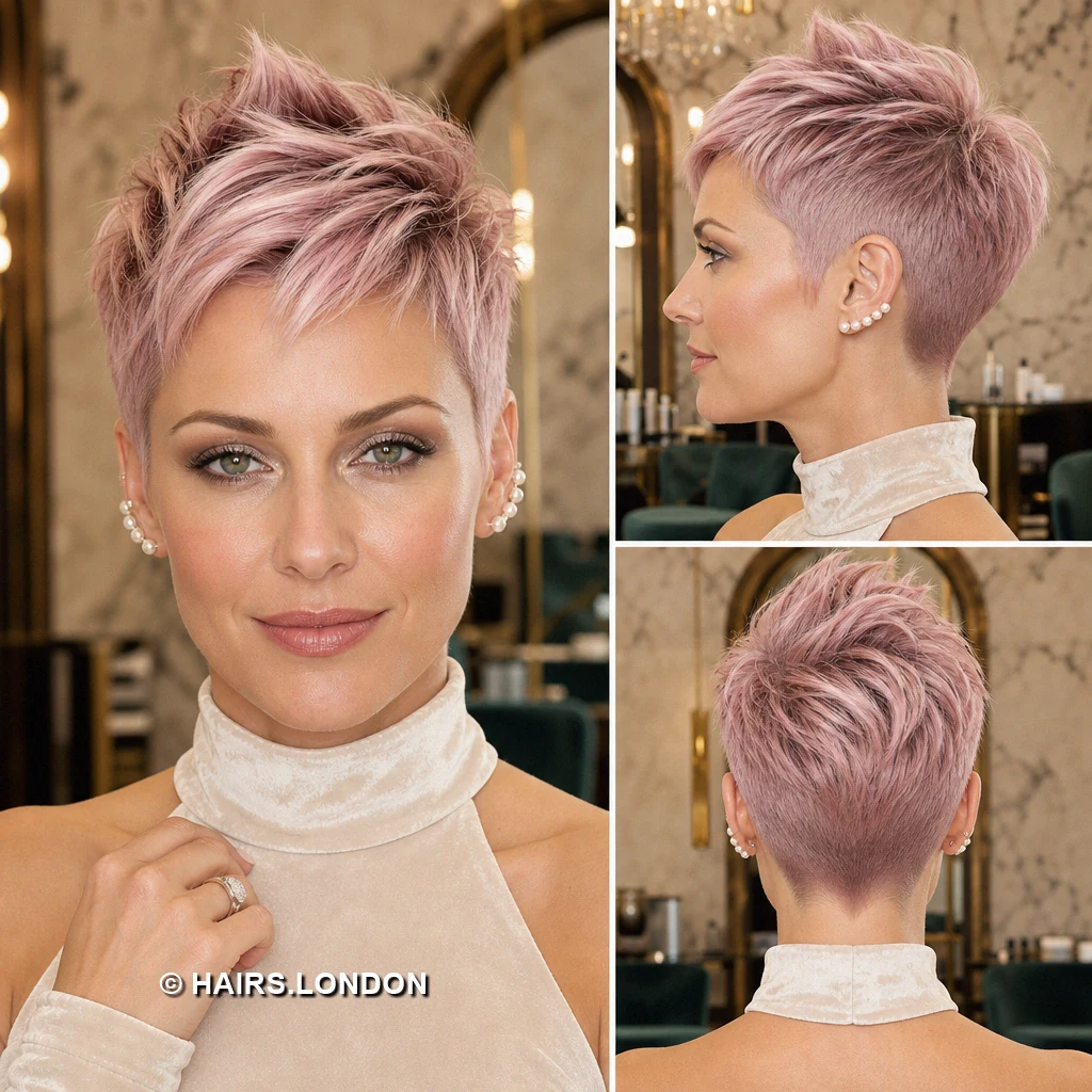 19 Pastel Pixie Haircuts With Texture, Shape, and Soft Color Smokylavender High Quiff