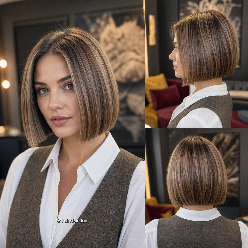 20 Bob Haircut Ideas, From Softly Layered to Sleek and Graduated Taupe Blunt Bob