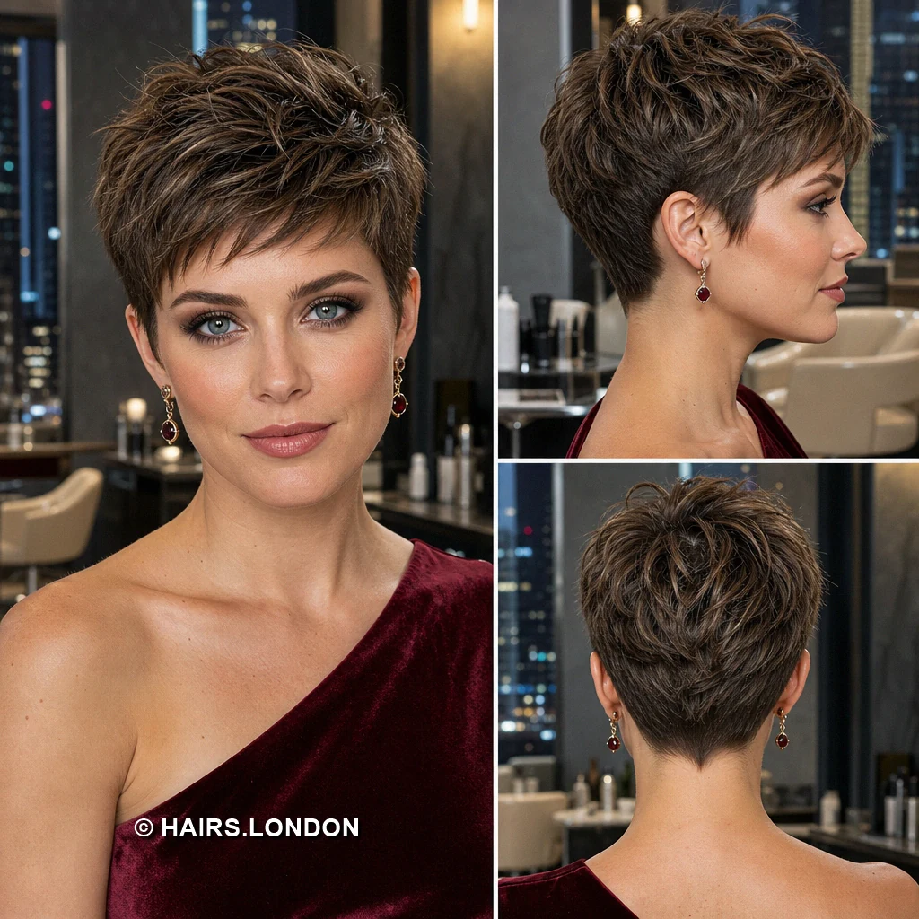 Taupe Choppy Pixie