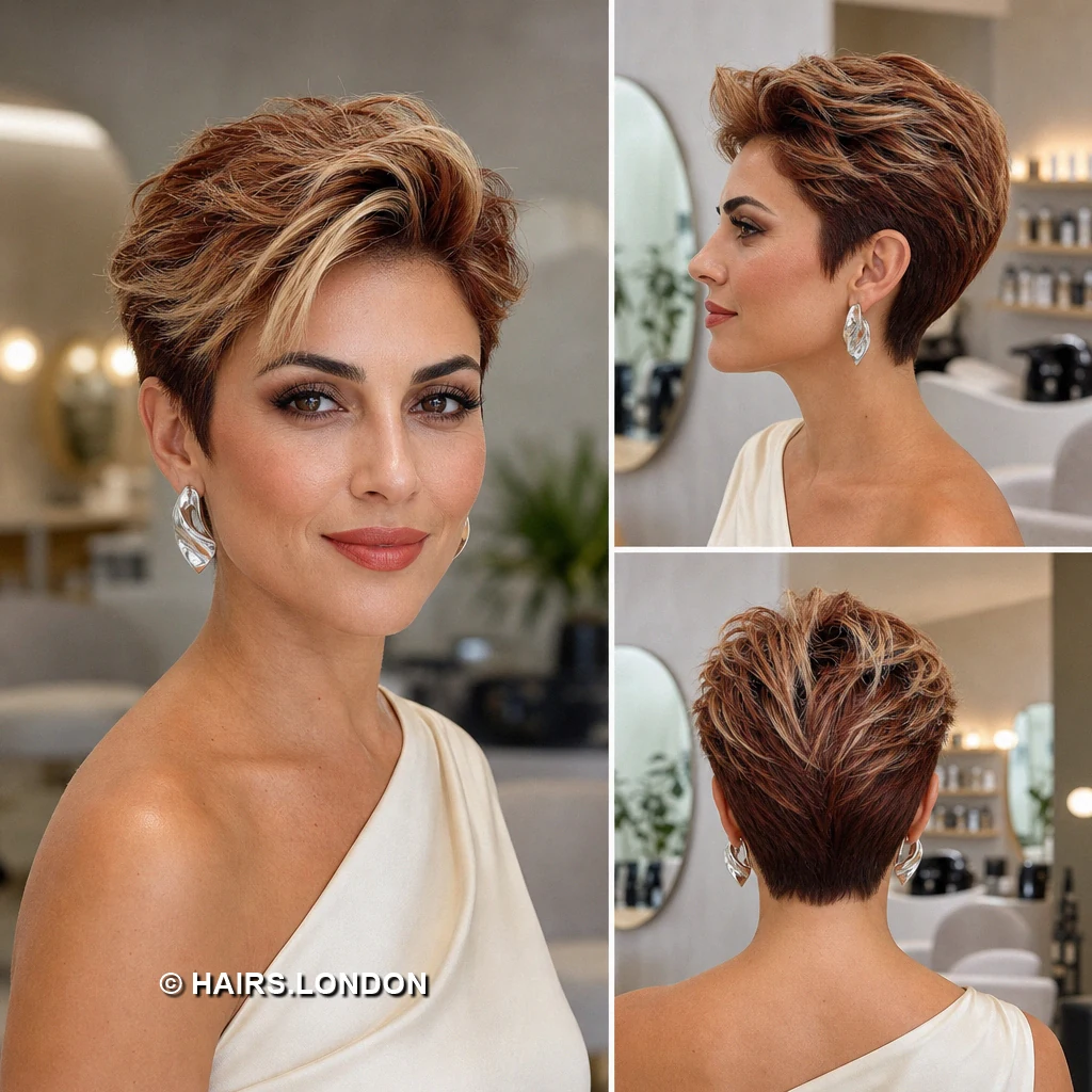 17 Textured Pixie Haircuts with Sweeping Fringes and Tapered Napes Taupe Sideflow Pixie