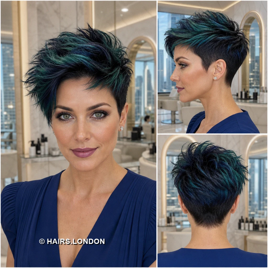 19 Teal Pixie Haircuts With Curls, Texture, and Sculpted Height Teal Airy Pixie