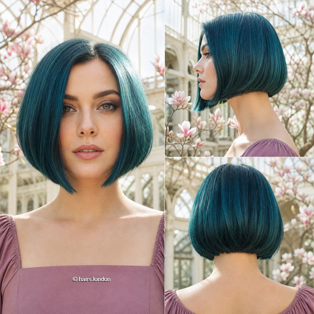Teal Angled Bob