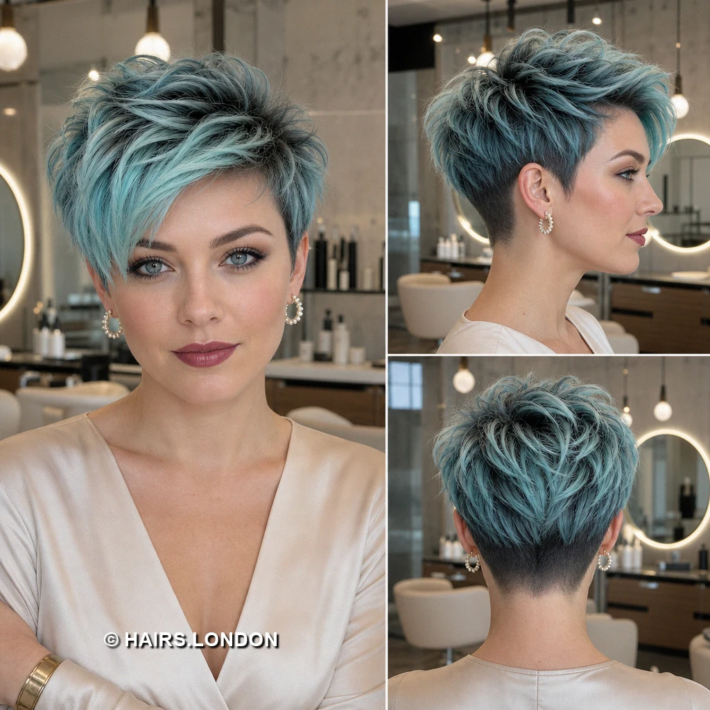 20 Teal Pixie Haircuts, from Spiky Crops to Swept Styles Teal Asymmetric Pixie