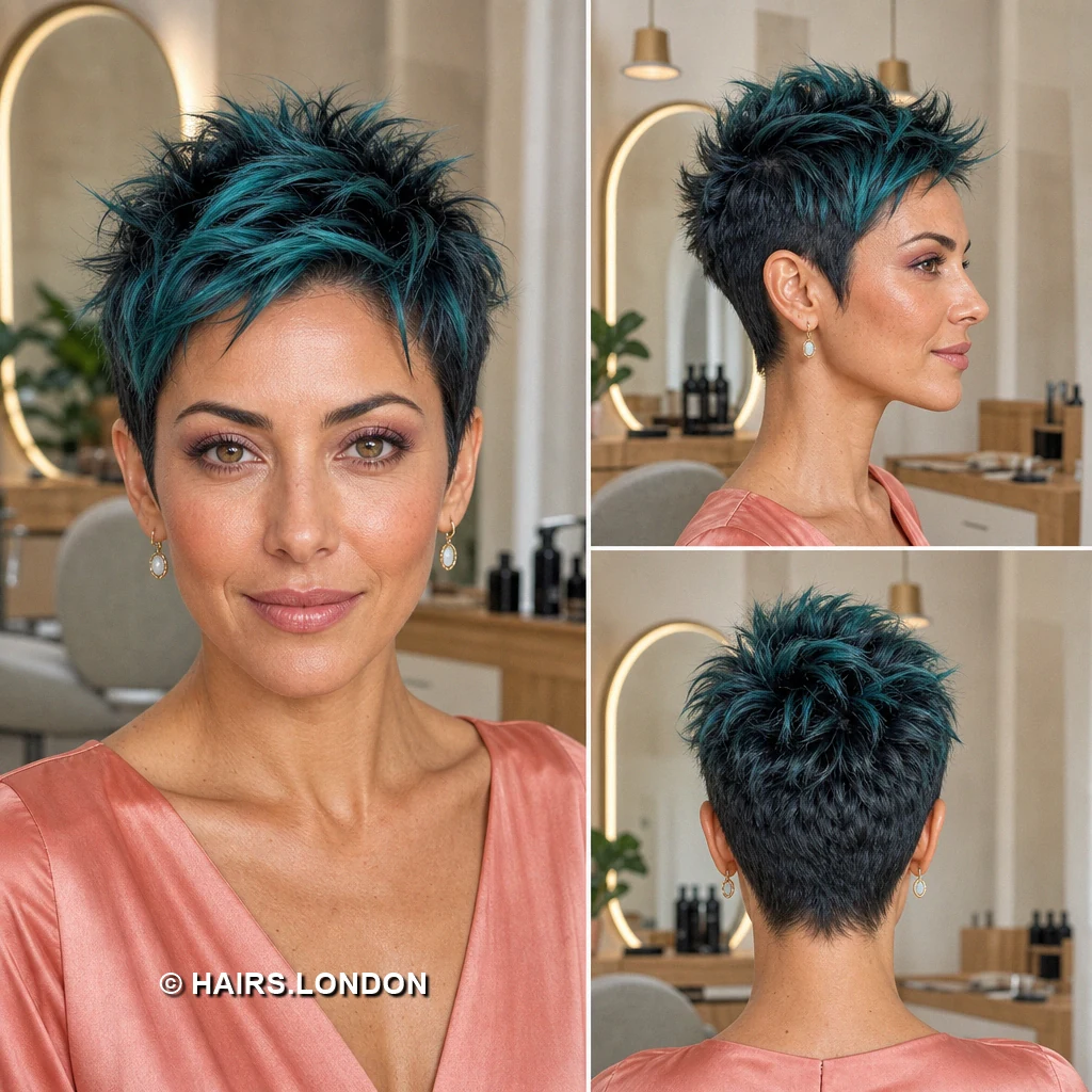 Teal Cascading Pixie