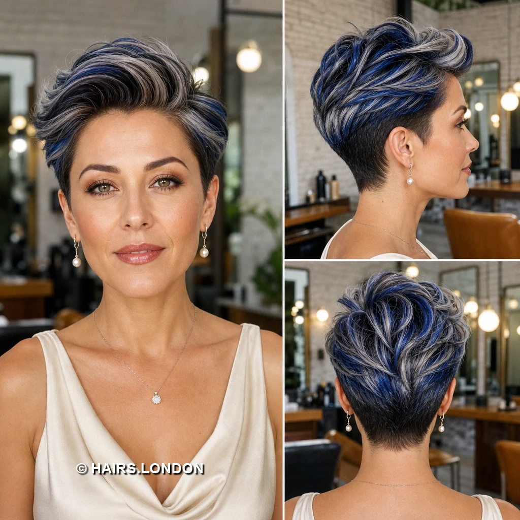 19 Colorful Textured Pixie Cuts with Shape and Movement Teal Pale Swoop