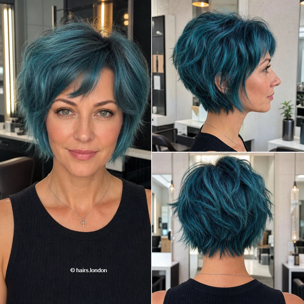 Teal Piecey Bob