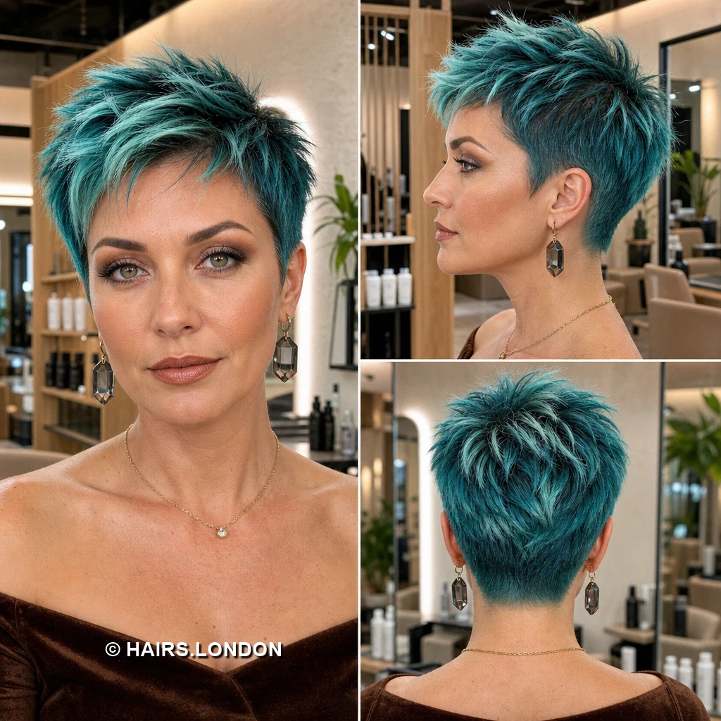 Teal Rolled Pixie