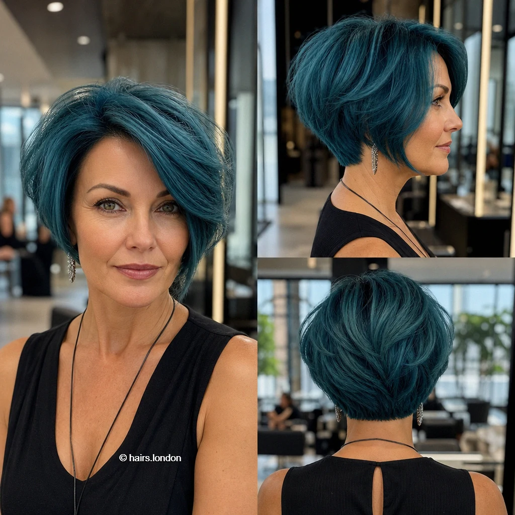 Teal Stacked Bob