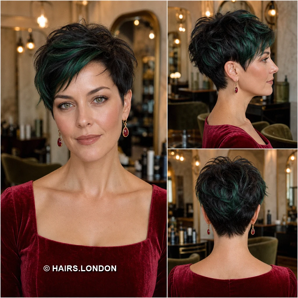 20 Teal Pixie Haircuts, from Spiky Crops to Swept Styles Teal Swooping Pixie