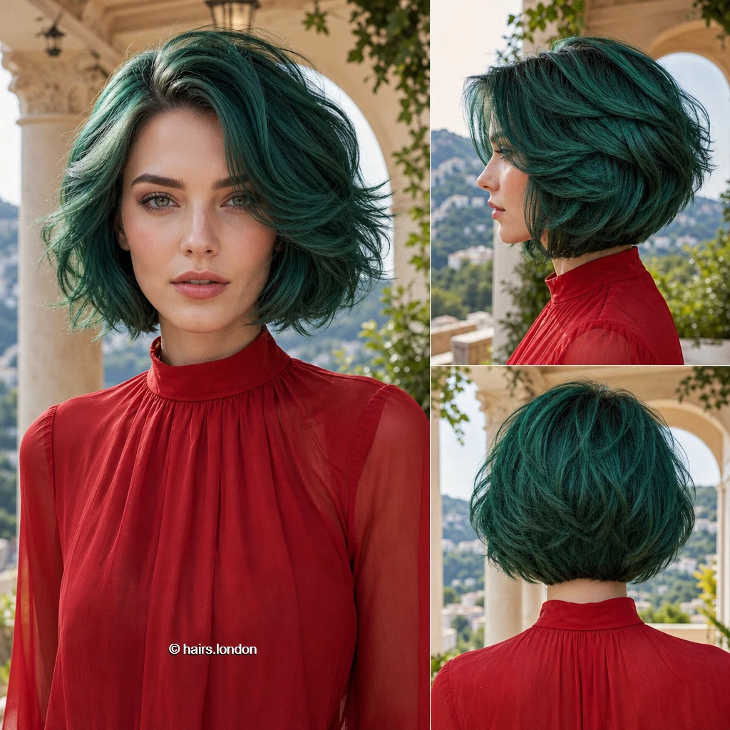 20 Teal Bob Haircuts, From Sleek Jaw-Length Shapes to Textured Short Bobs Teal Wavy Bob
