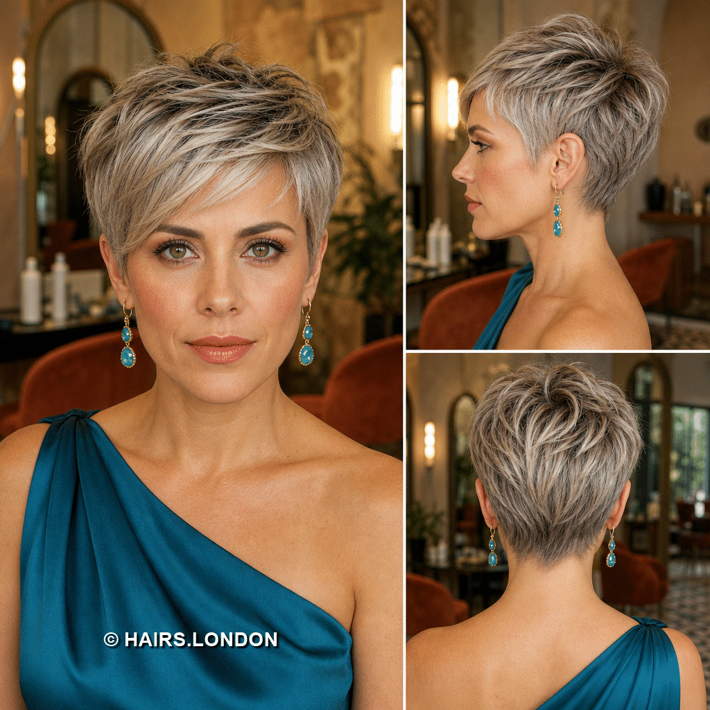 18 Chic Silver Pixie Haircuts with Modern Texture and Volume tousled silver tapered