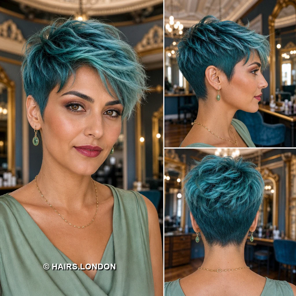 Turquoise Angled Fringe