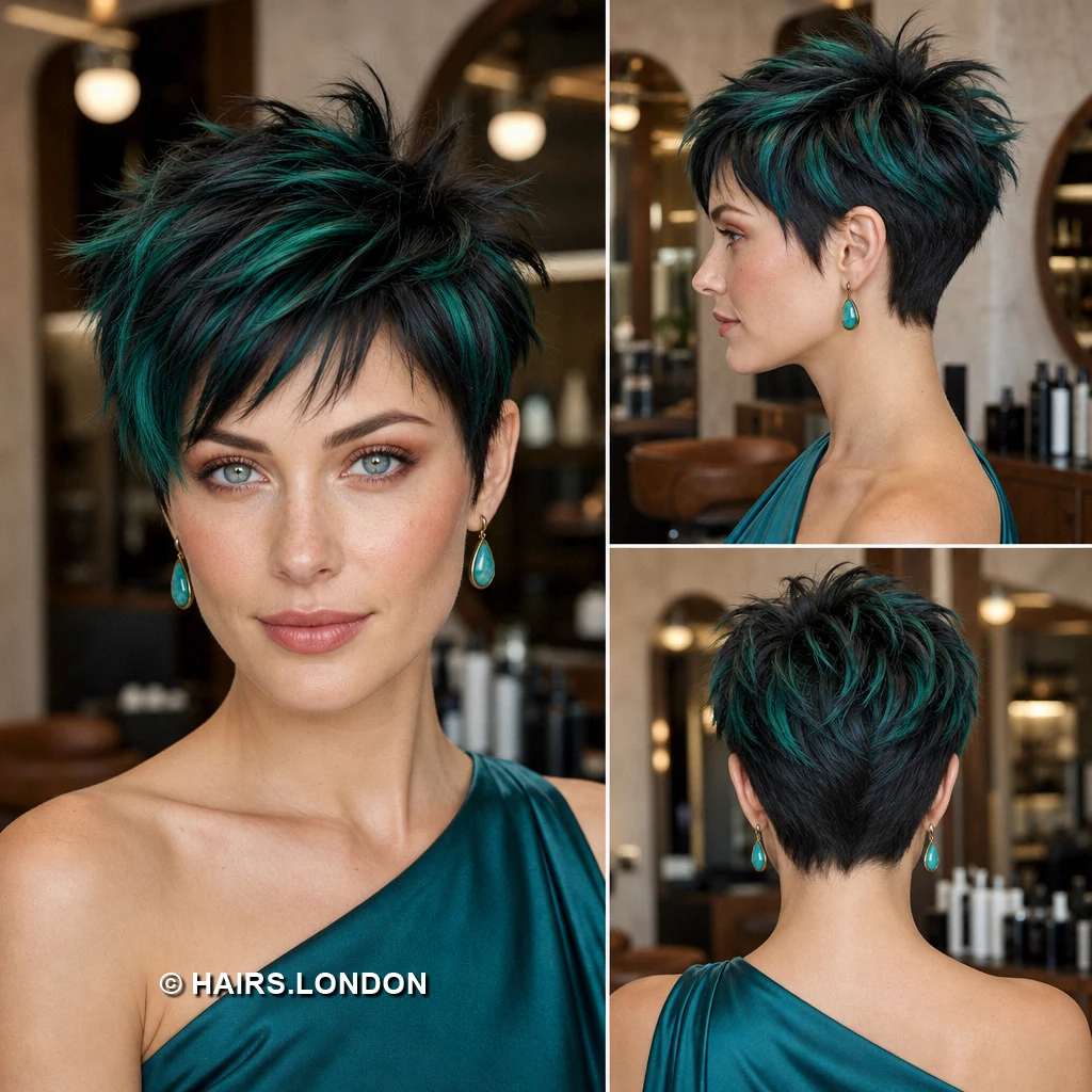 Turquoise Jagged Pixie