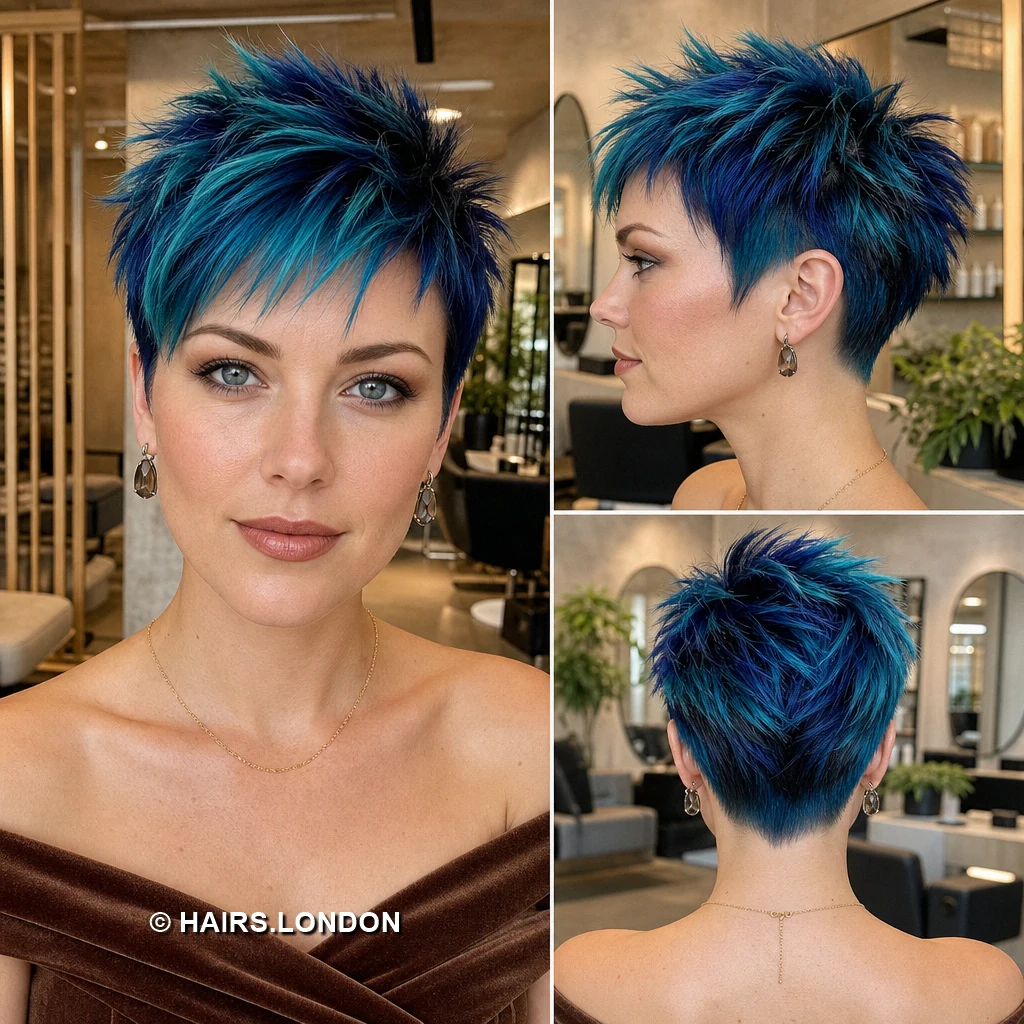 Turquoise Spiky Pixie