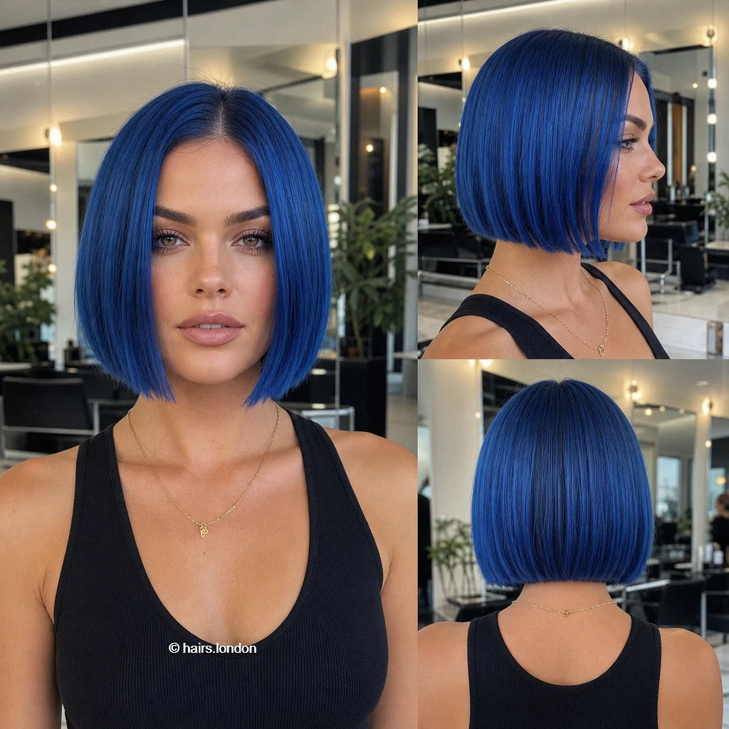 20 Blue and Green Bob Haircuts, from Sleek Angles to Tousled Layers Ultramarine Smooth Bob