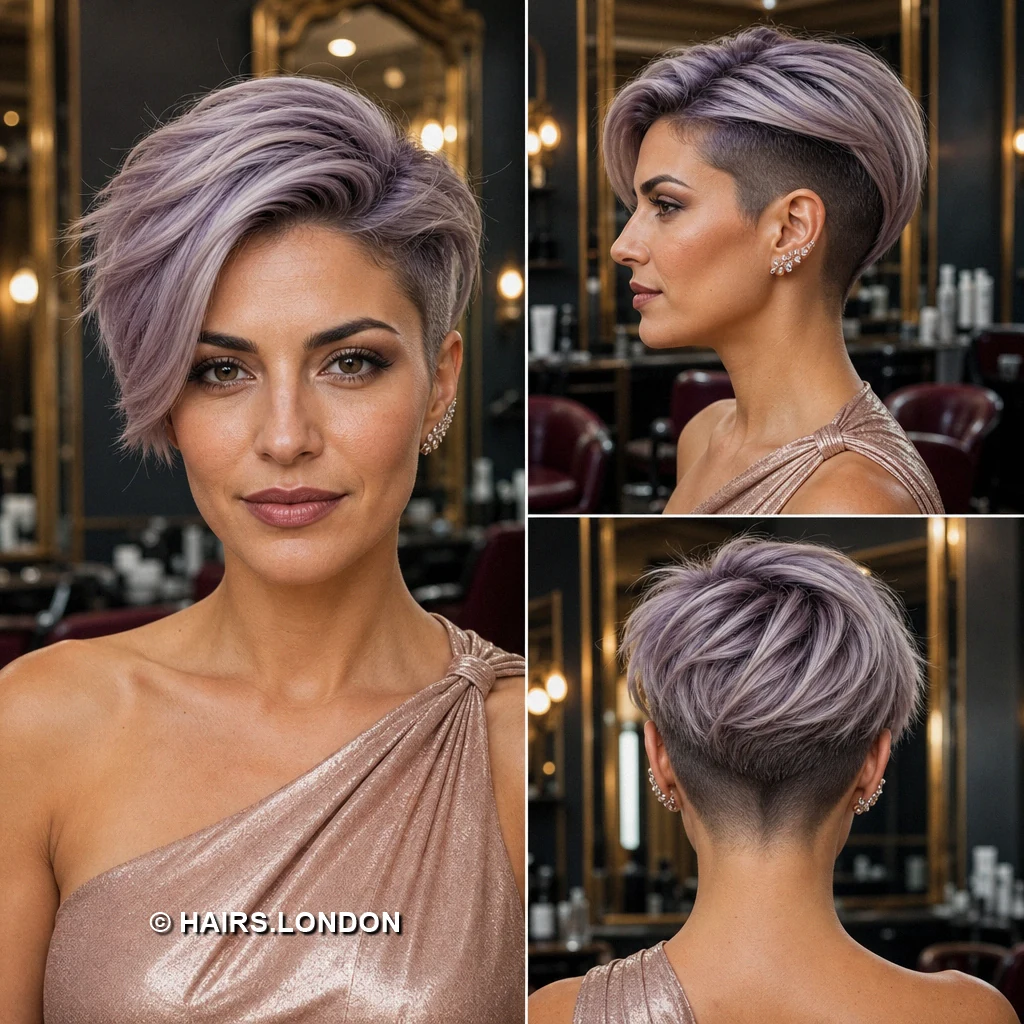 19 Lavender and Purple Pixie Haircuts With Shape, Texture, and Color Violet Brushed Crest