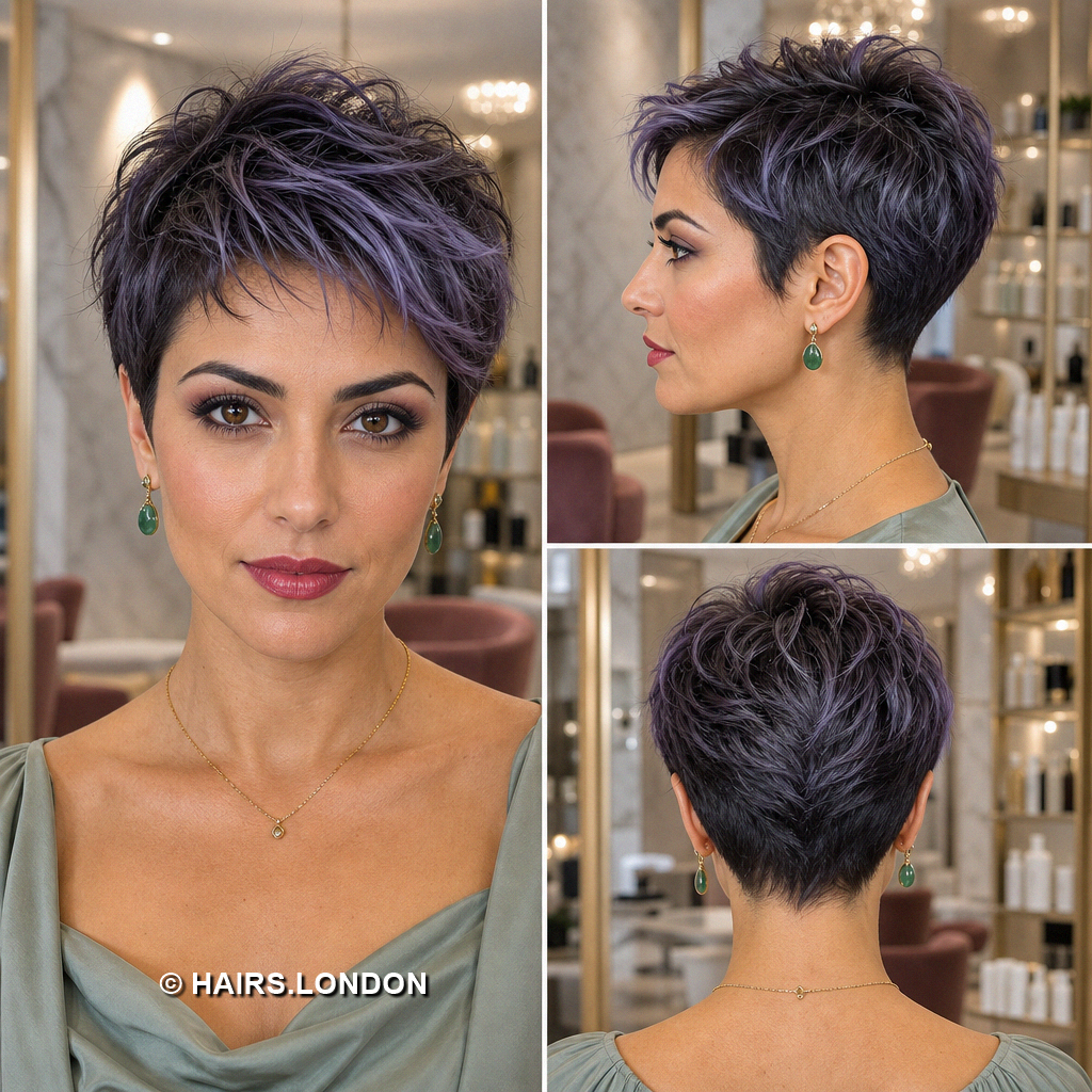 19 Purple Pixie Haircuts with Lavender Layers and Magenta Highlights Violet Choppy Pixie