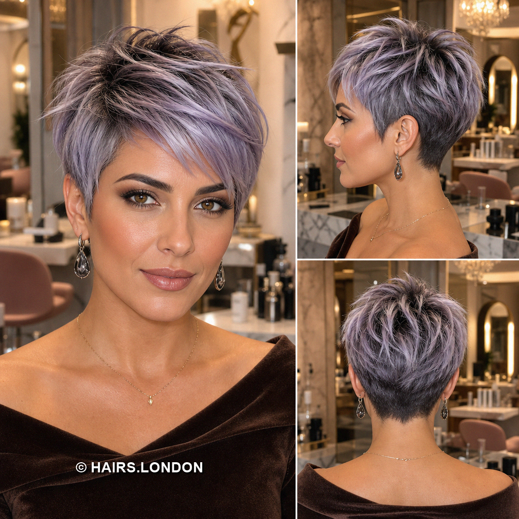 19 Purple Pixie Haircuts with Lavender Layers and Magenta Highlights Violet Feathered Pixie