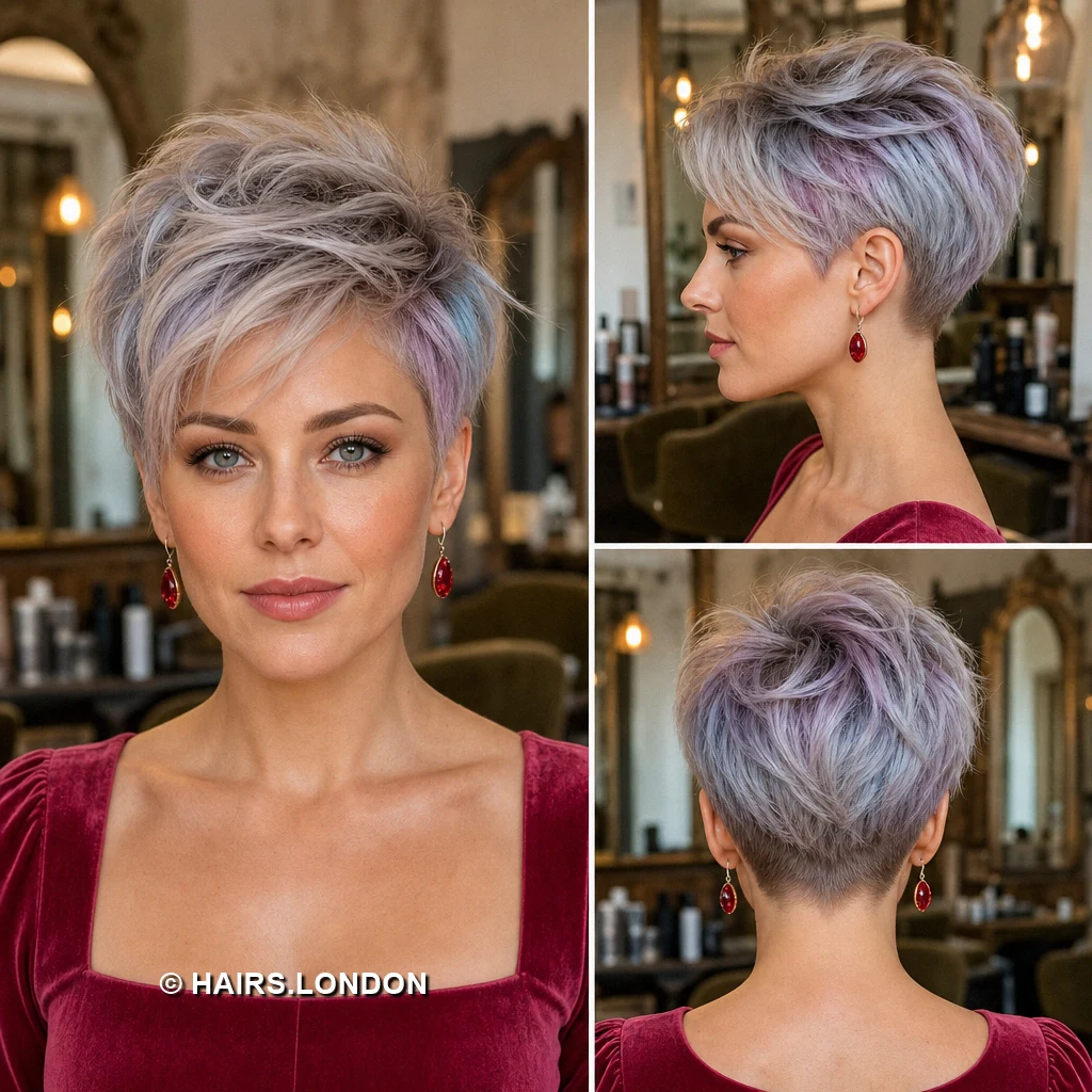 12 Lavender Pixie Haircuts with Swept Fringes and Textured Crowns Violet Lavender Sweep