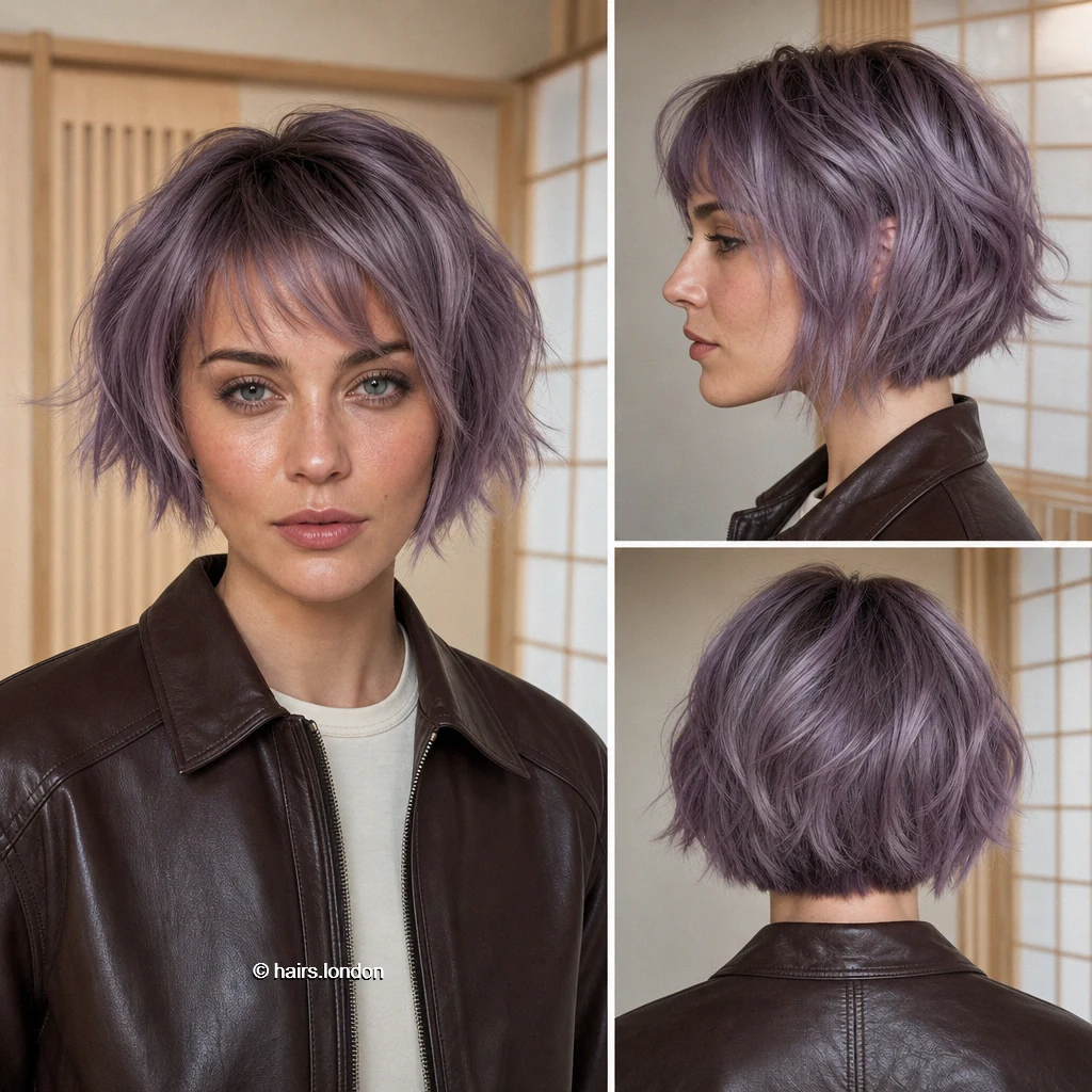 Violet Shaggy Bob