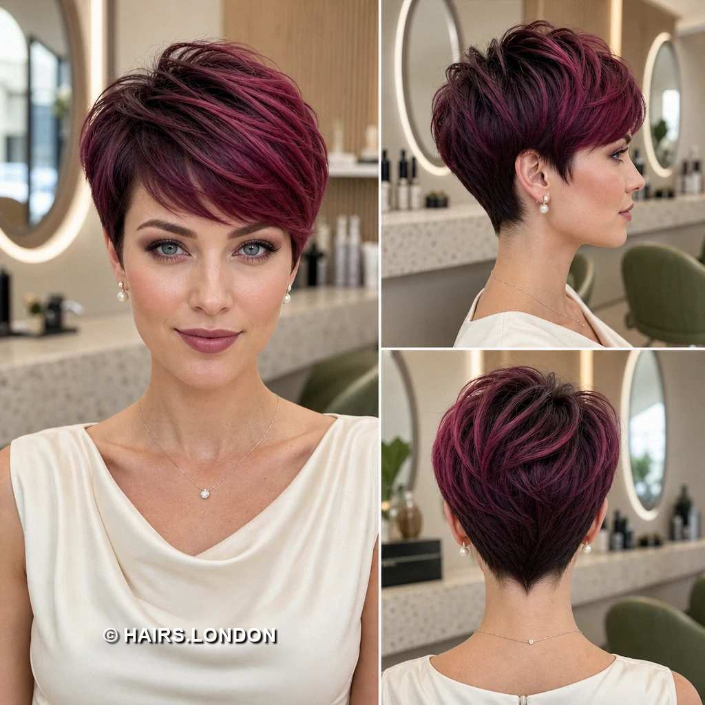 17 Purple Pixie Haircuts with Sweeping Fringes and Textured Crowns Violet Wavy Pixie