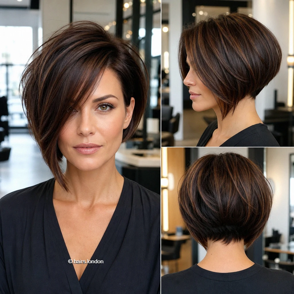 Walnut Angled Bob