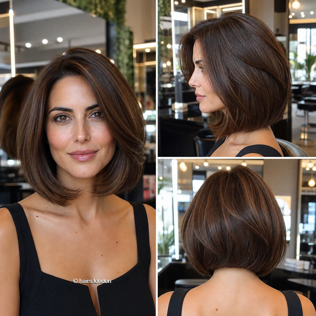 20 Bob Haircut Ideas, From Rounded Chin-Length Cuts to Layered Lobs Walnut Curved Bob