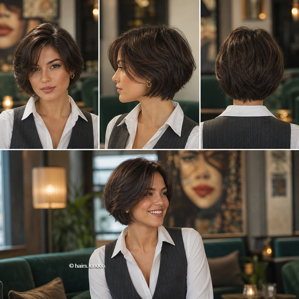 20 Brown Bob Haircuts: Rounded, Layered, Wavy and Angled Ideas Walnut Layered Cut