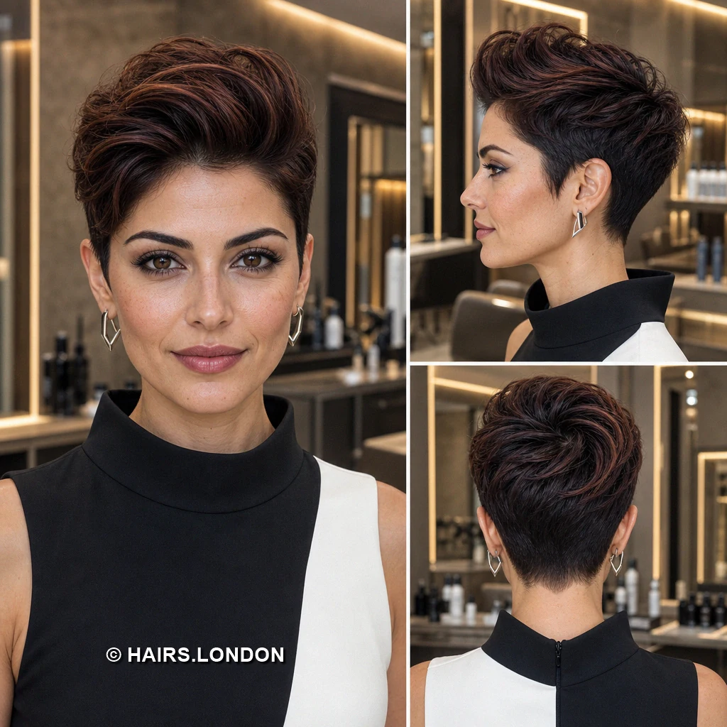 19 Highlighted Textured Pixie Cuts with Shape from Every Angle Walnut Tousled Pixie