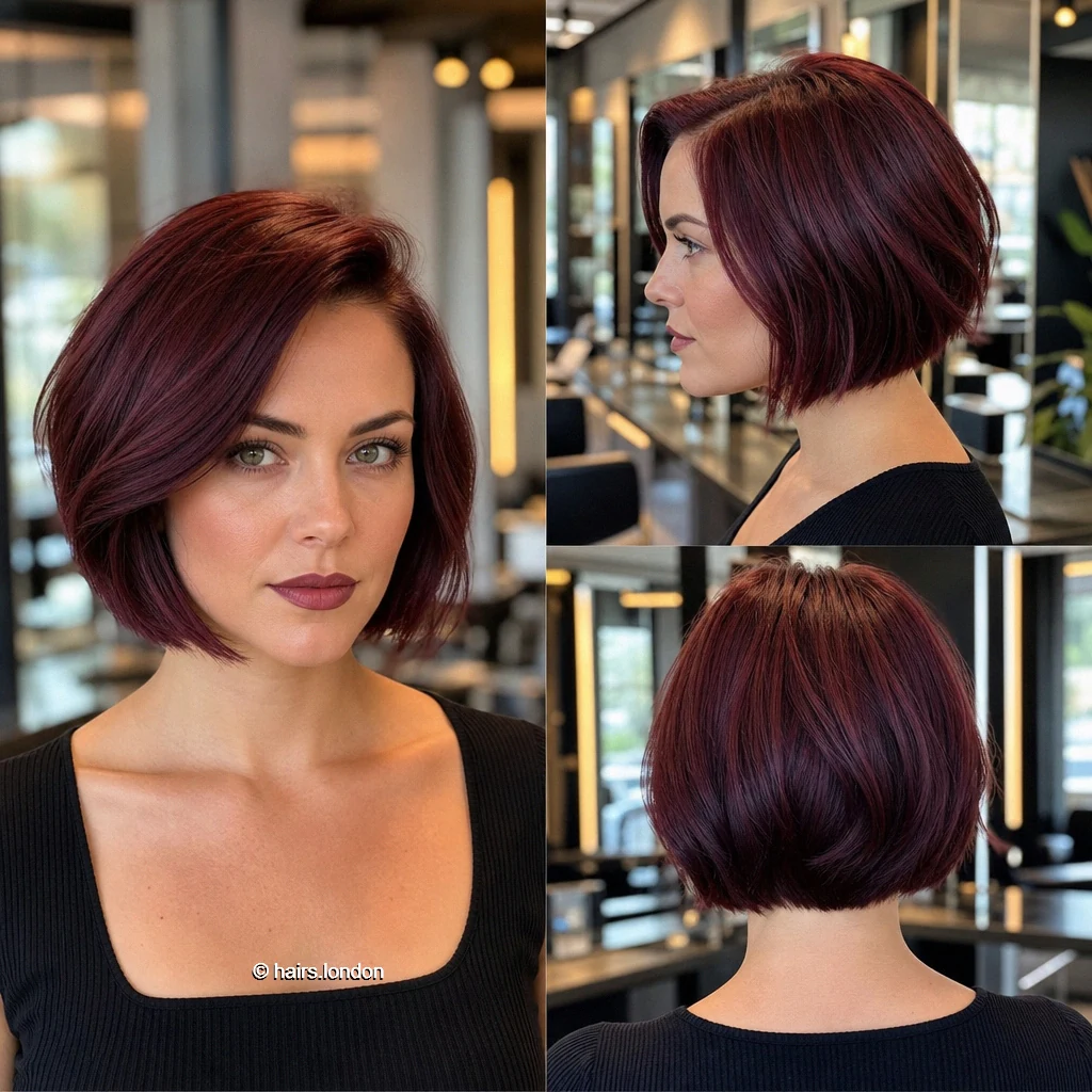 Wine Angled Bob