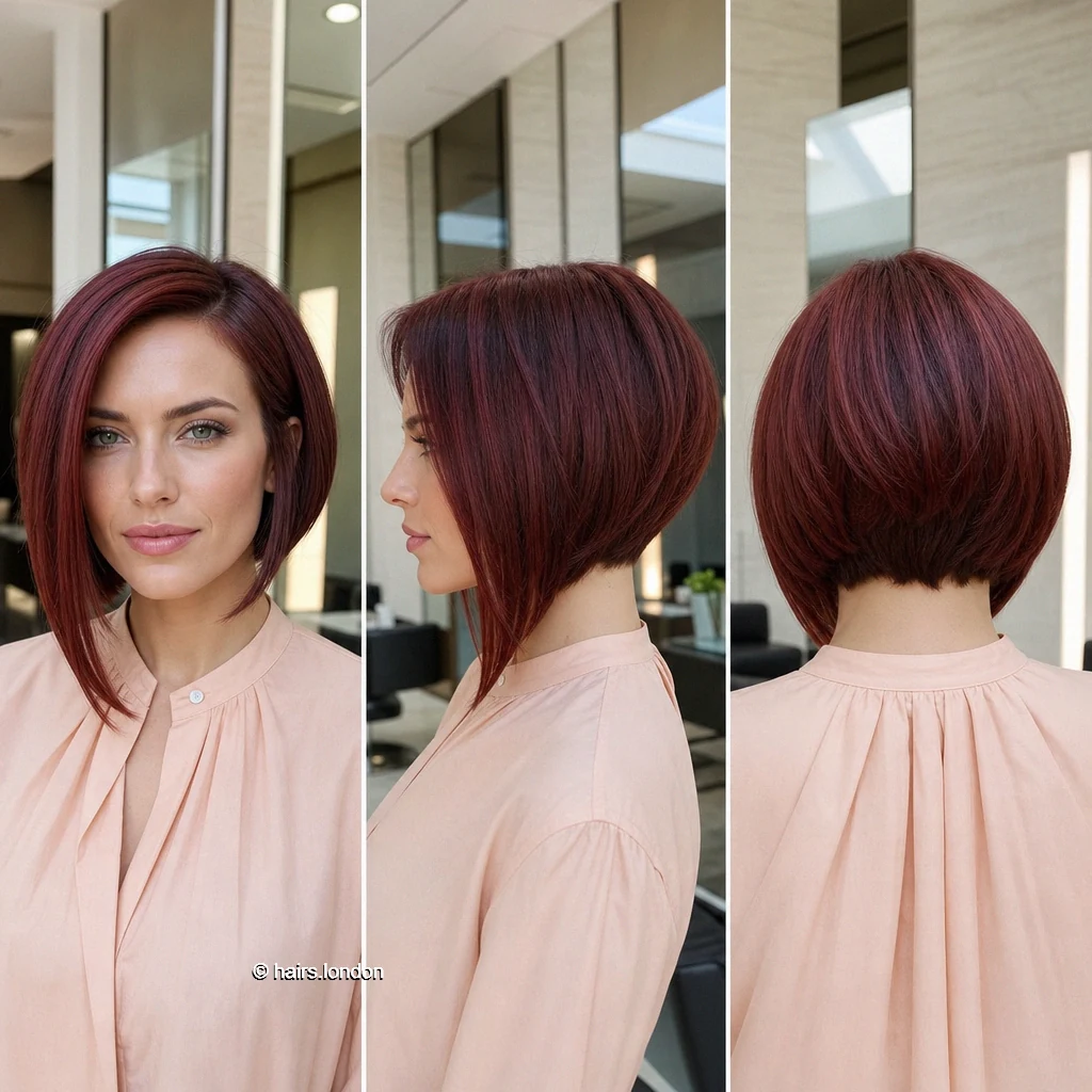 13 Red Bob Haircuts, From Sleek Graduated Shapes to Tousled Layers Wine Elongated Bob