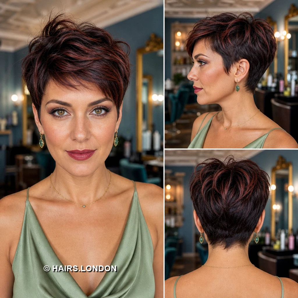 17 Burgundy Pixie Haircuts with Rich Dimension and Modern Texture wine feathered pixie