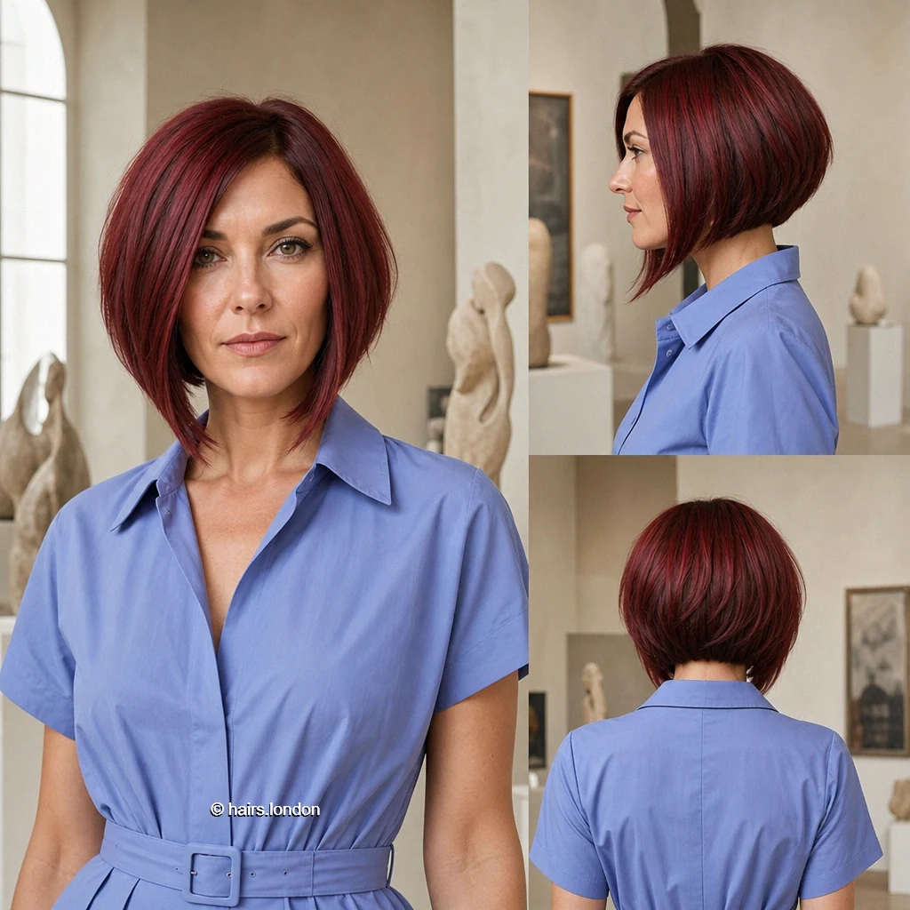 20 Colorful Bob Haircuts, From Textured Crops to Sleek Angled Shapes Wine Layered Bob