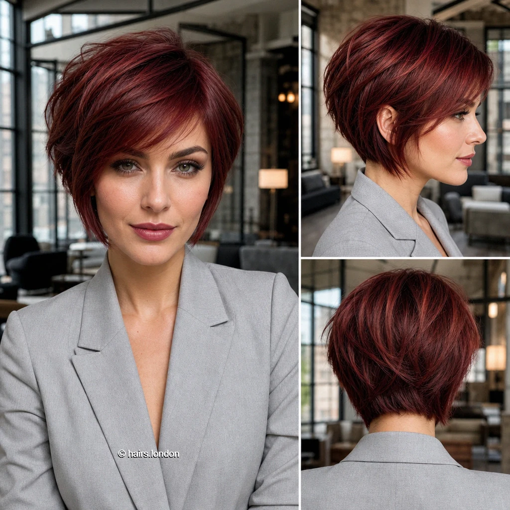 20 Red Bob Haircuts, From Sleek Chin-Length Shapes to Short Layered Cuts Wine Layered Bob