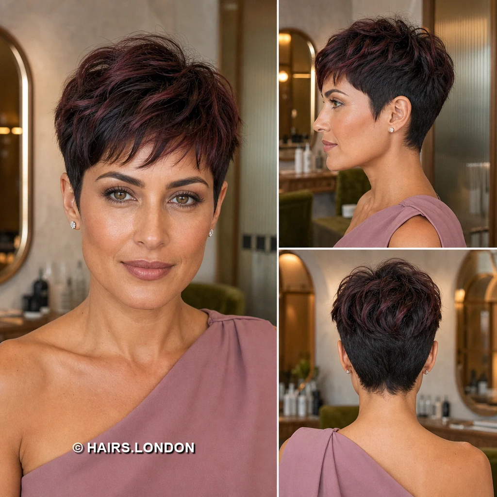 17 Burgundy Pixie Haircuts With Swept Fringes and Textured Crowns Wine Lively Crop