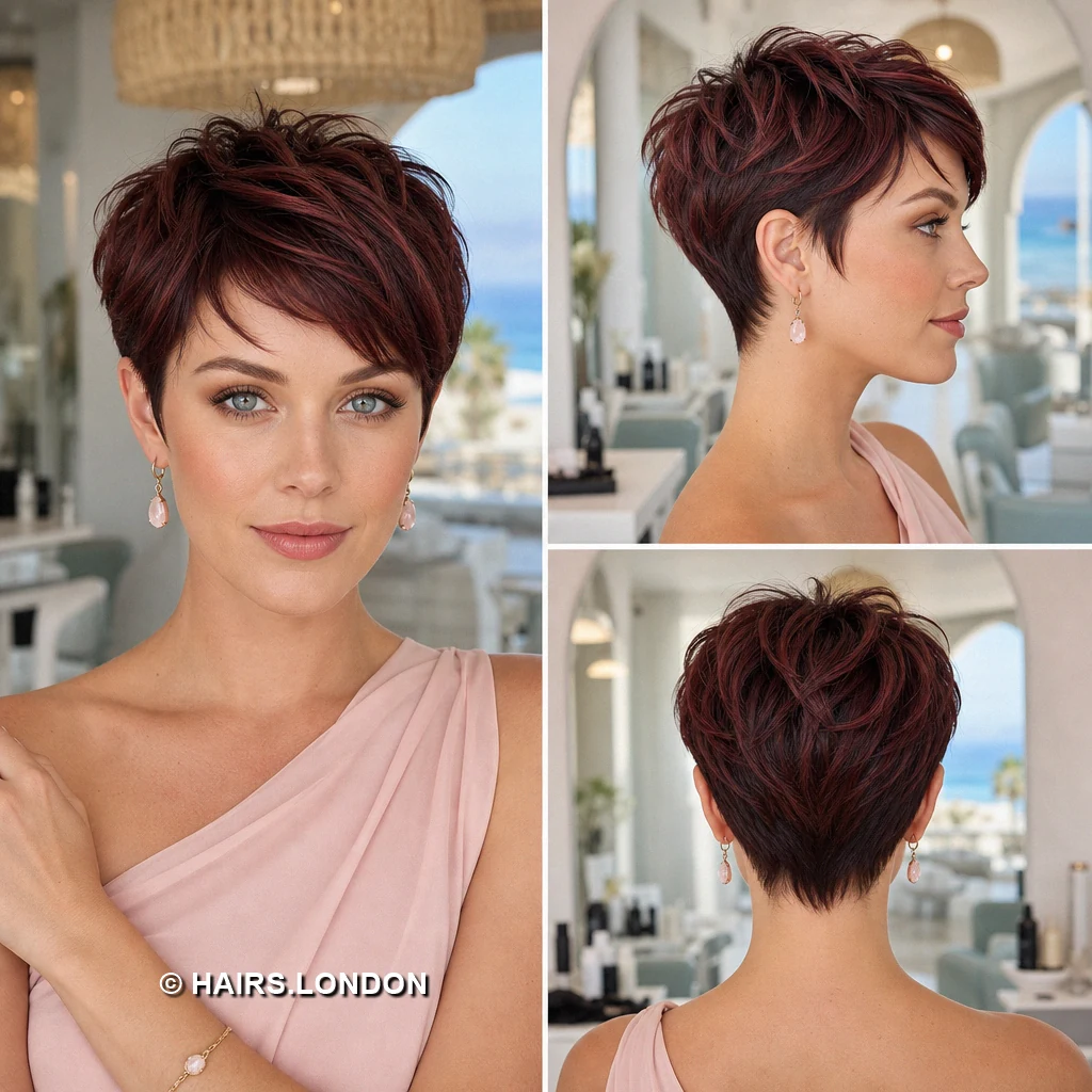 19 Burgundy and Magenta Pixie Cuts, From Soft Waves to Bold Sweeps Wine Sculpted Pixie